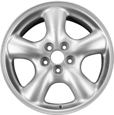 Subaru Forester 2001-2002 powder coat silver 16x6.5 aluminum wheels or rims. Hollander part number ALY68714, OEM part number 28111FC130.