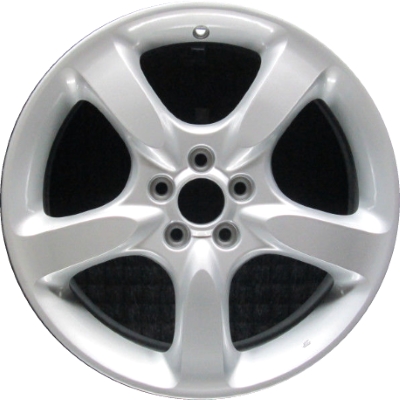 Subaru Legacy 2005-2009 powder coat silver 17x7 aluminum wheels or rims. Hollander part number ALY68738U15, OEM part number 28111AG04A, 28111AG33A.