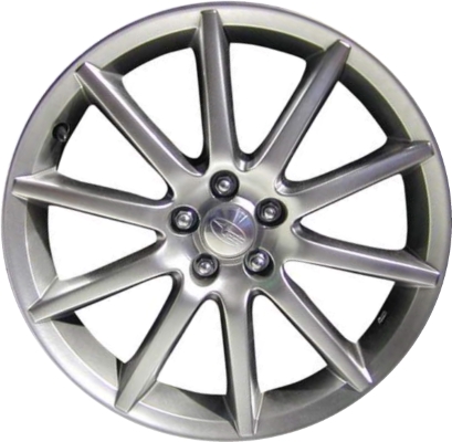 Subaru Legacy 2006-2007 powder coat smoked hyper silver 18x7 aluminum wheels or rims. Hollander part number ALY68756, OEM part number 28111AG090, 28111AG310, 28111AG311.
