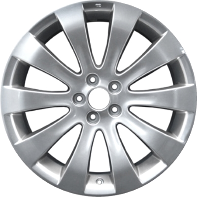 Subaru Legacy 2008-2009 powder coat smoked hyper silver 18x7 aluminum wheels or rims. Hollander part number ALY68769, OEM part number 28111AG261, 28111AG260, 28111AG262.
