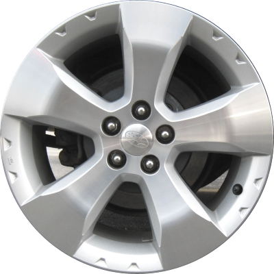 Subaru Forester 2009-2013 silver machined 17x7 aluminum wheels or rims. Hollander part number ALY68781, OEM part number 28111SC000, 28111SC040, 28111SC041.