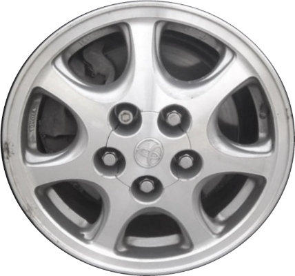 Toyota Solara 1999-2003 grey machined 15x6 aluminum wheels or rims. Hollander part number ALY69378U30/69326, OEM part number 4261106100, 4261106130.