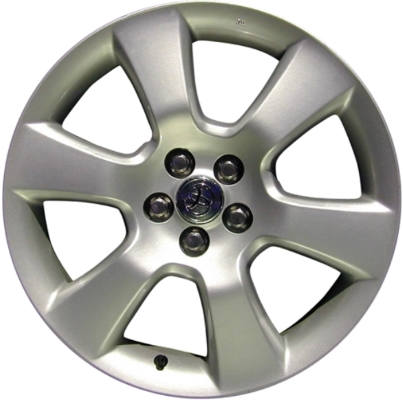 Toyota Matrix 2003-2008 powder coat silver 17x7 aluminum wheels or rims. Hollander part number ALY69422, OEM part number 42611AB030, 42611AB031.