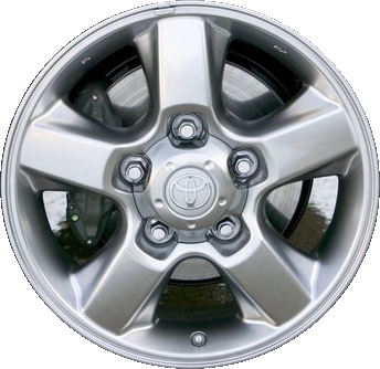 Toyota Land Cruiser 2003-2007 powder coat hyper silver 18x8 aluminum wheels or rims. Hollander part number ALY69435U78, OEM part number 4261160510, 4261130540.