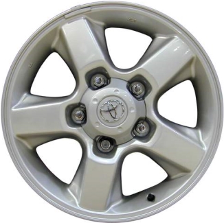 Toyota Land Cruiser 2003-2007 powder coat silver 18x8 aluminum wheels or rims. Hollander part number ALY69435U20, OEM part number 4261160510, 4261130540.
