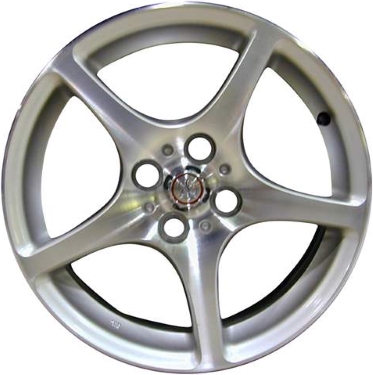 Toyota MR2 2003-2005 silver machined 15x6 aluminum wheels or rims. Hollander part number ALY69438, OEM part number 4261117360.