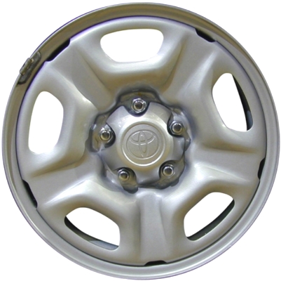 Toyota Tacoma 2005-2015 powder coat silver 15x6 steel wheels or rims. Hollander part number STL69457, OEM part number 42601AD020.