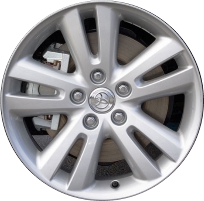 Toyota Highlander 2006-2007 powder coat silver 17x6.5 aluminum wheels or rims. Hollander part number ALY69478, OEM part number 4261148320.