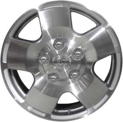 Toyota Tundra 2007-2013 silver machined 18x8 aluminum wheels or rims. Hollander part number ALY69516, OEM part number 426110C050, 426110C110, 426110C080.