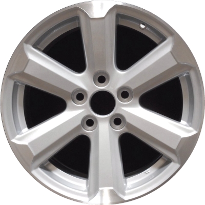Toyota Highlander 2008-2010 silver machined 17x7.5 aluminum wheels or rims. Hollander part number ALY69534, OEM part number 426110E140, 4261148490, 4261148500.