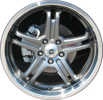 Scion xB 2008-2015, Matrix AWD 2009-2013 grey machined 19x8 aluminum wheels or rims. Hollander part number 69552, OEM part number PTR2052080.