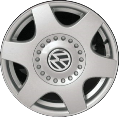 Volkswagen Beetle 1998-2005 powder coat silver 16x6.5 aluminum wheels or rims. Hollander part number ALY69724, OEM part number 1C0601025A091, 1C0601025D091.