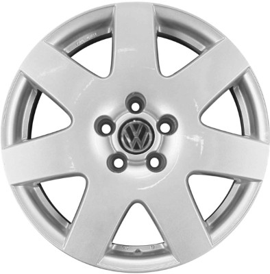 Volkswagen Passat 2000-2004 powder coat silver 17x7 aluminum wheels or rims. Hollander part number ALY69748, OEM part number 3B0071492A666, 3B0071492666.
