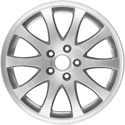 Volkswagen Passat 2000-2005 powder coat silver 17x7 aluminum wheels or rims. Hollander part number ALY69749, OEM part number 3B9071493666, 3B9071493A666.