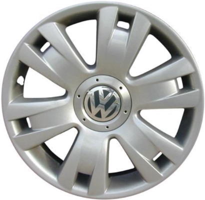 Volkswagen Beetle 2002-2005 powder coat silver 17x7 aluminum wheels or rims. Hollander part number ALY69813, OEM part number 1C0601025MZ31.