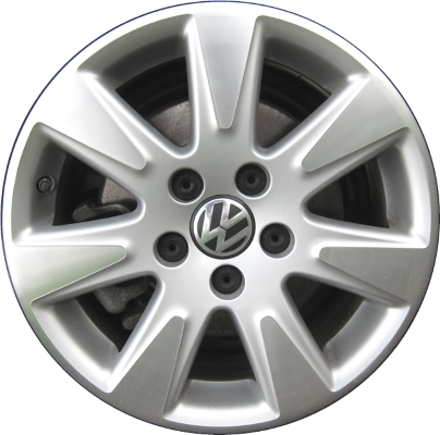 Volkswagen Passat 2006-2010 silver machined 16x7 aluminum wheels or rims. Hollander part number ALY69958/69826, OEM part number 3C0601025AE8Z8.