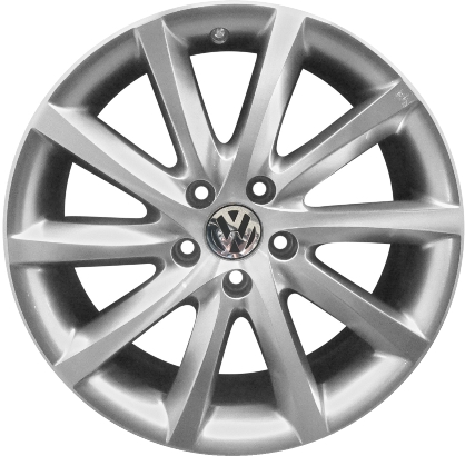 Volkswagen EOS 2007-2011, Passat 2006-2011 light grey machined 18x8 aluminum wheels or rims. Hollander part number 69829, OEM part number 3C0601025BAQQ9.