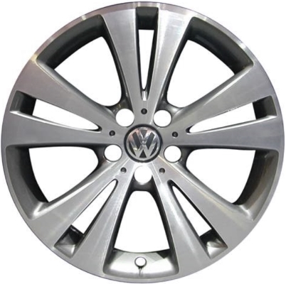Volkswagen EOS 2007-2011 grey machined 18x8 aluminum wheels or rims. Hollander part number ALY69840, OEM part number 3C0601025AAQQ9.