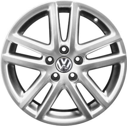 Volkswagen EOS 2007-2011, Passat 2008-2011 powder coat hyper silver 17x7.5 aluminum wheels or rims. Hollander part number 69845U78, OEM part number 3C0601025RQQ9.
