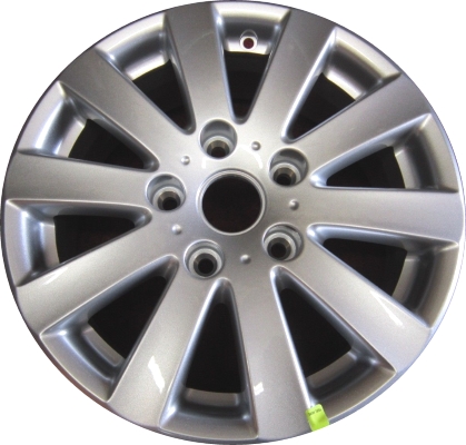 Volkswagen Routan 2009-2013 powder coat silver 16x6.5 aluminum wheels or rims. Hollander part number ALY69881, OEM part number 7B0601025BPA0.