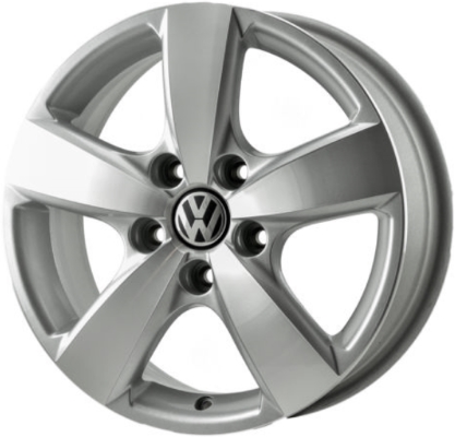 Volkswagen Routan 2009-2013 silver machined 17x6.5 aluminum wheels or rims. Hollander part number ALY69884, OEM part number 7B0601025CPA0.