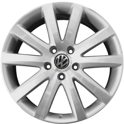 Volkswagen Touareg 2006-2010 silver machined 20x9 aluminum wheels or rims. Hollander part number ALY69901, OEM part number 7L6601025P8Z8.