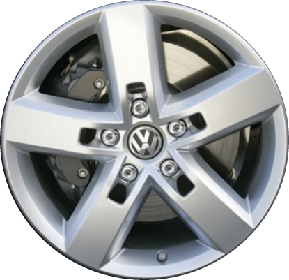 Volkswagen Touareg 2011-2017 powder coat hyper silver 19x8.5 aluminum wheels or rims. Hollander part number ALY69916, OEM part number 7P6601025D88Z.