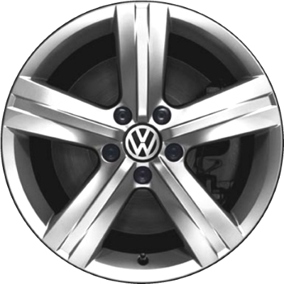 Volkswagen EOS 2012-2014 powder coat hyper silver 17x7.5 aluminum wheels or rims. Hollander part number ALY69921, OEM part number 3AA601025E88Z.