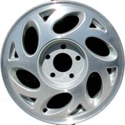 Saturn L Series 2002 silver machined 15x6 aluminum wheels or rims. Hollander part number ALY7018, OEM part number 9594032.