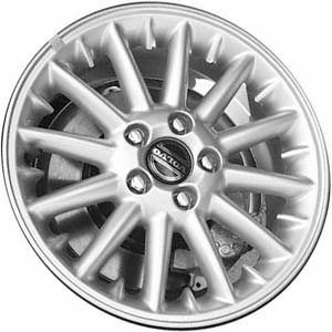 Volvo S70 1998-2000, V70 1998-2000 powder coat silver 16x7 aluminum wheels or rims. Hollander part number 70220, OEM part number 91926139.
