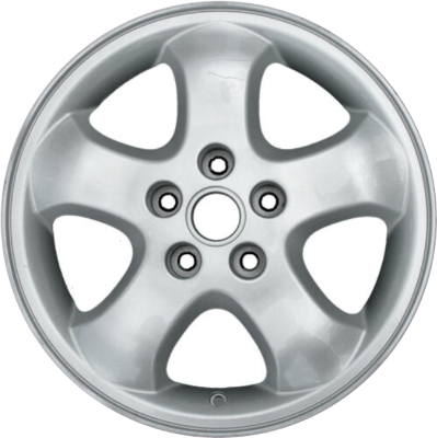 Saturn L Series 2003-2005 powder coat silver 16x6.5 aluminum wheels or rims. Hollander part number ALY7031, OEM part number 9594932, 9594931.