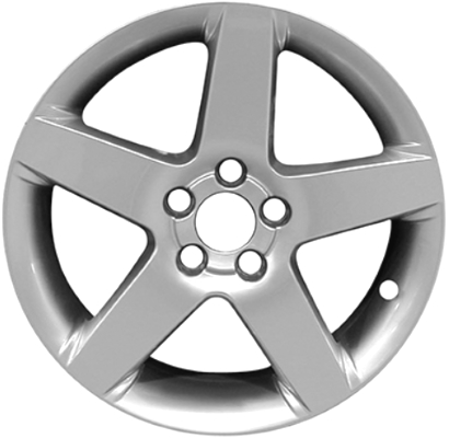Volvo C30 2009-2012, S40 2009-2011, V50 2009-2011 powder coat silver 17x7 aluminum wheels or rims. Hollander part number 70316, OEM part number 312009962.