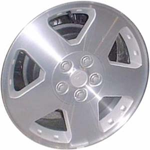 Saturn Vue 2004-2007 silver machined 17x7 aluminum wheels or rims. Hollander part number ALY7033, OEM part number 9596878.