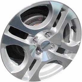Saturn ION 2003-2005 silver machined 16x6 aluminum wheels or rims. Hollander part number ALY7030U10/7037, OEM part number 9594987.