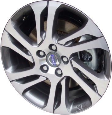 Volvo XC70 2013-2015 dark grey machined 17x8 aluminum wheels or rims. Hollander part number ALY70384, OEM part number 307580621.