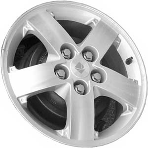 Saturn Vue 2004-2007 silver machined 16x6.5 aluminum wheels or rims. Hollander part number ALY7038, OEM part number 9595255.