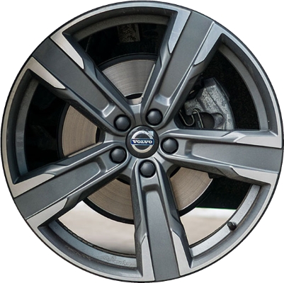 Volvo XC60 2017 dark grey machined 20x8 aluminum wheels or rims. Hollander part number ALY70435, OEM part number 314546268.