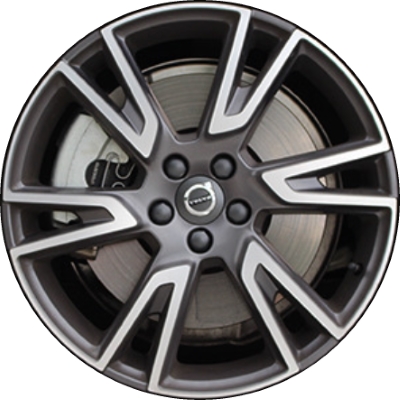 Volvo V90 2017-2021 charcoal machined 19x7.5 aluminum wheels or rims. Hollander part number ALY70438, OEM part number 314285974.