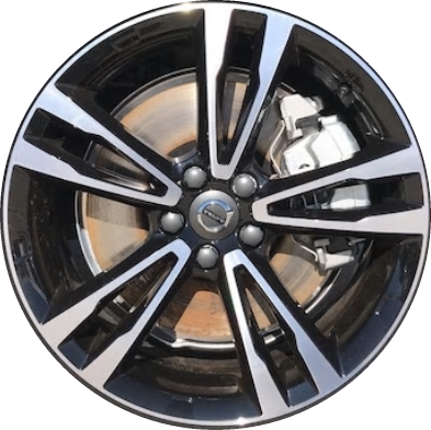 Volvo V90 2018-2021, XC60 2018-2023 black machined 19x7.5 aluminum wheels or rims. Hollander part number 70444, OEM part number 314285966.