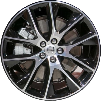 Volvo V90 2017-2021 black machined 20x8 aluminum wheels or rims. Hollander part number ALY70454, OEM part number 314088931.