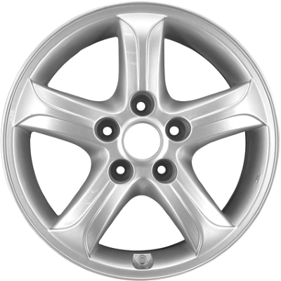Hyundai Santa Fe 2007-2009 powder coat silver 16x7 aluminum wheels or rims. Hollander part number ALY70741U20, OEM part number 529102B160, 529102B165.