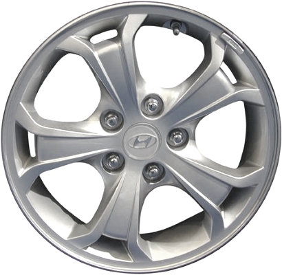 Hyundai Tucson 2009 powder coat silver 16x6.5 aluminum wheels or rims. Hollander part number ALY70781U, OEM part number 529102E700.
