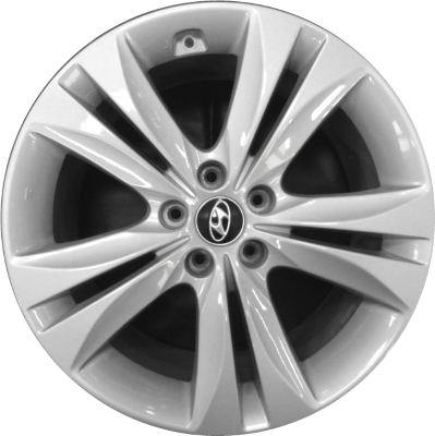 Hyundai Genesis 2009-2014 powder coat silver 18x7.5 aluminum wheels or rims. Hollander part number ALY70788U, OEM part number 529102M020, 529102M000.