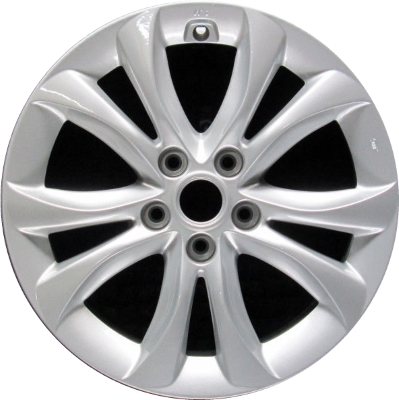 Hyundai Genesis 2012-2014 powder coat silver 17x7 aluminum wheels or rims. Hollander part number ALY70825U, OEM part number 529103M570, 529103M530.
