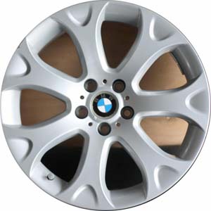 BMW X5 2007-2013 powder coat silver 19x9 aluminum wheels or rims. Hollander part number ALY71171, OEM part number 36116772244.
