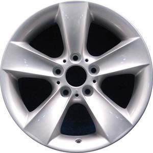 BMW Z4 2003-2008 powder coat silver 17x8 aluminum wheels or rims. Hollander part number ALY71185, OEM part number 36116771255, 36116758190.