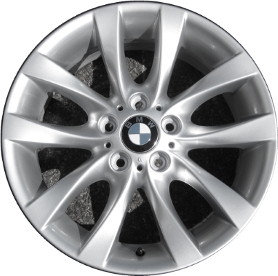 BMW 128i 2008-2013, 135i 2008-2013 powder coat silver 18x7.5 aluminum wheels or rims. Hollander part number 71288, OEM part number 36116775634.