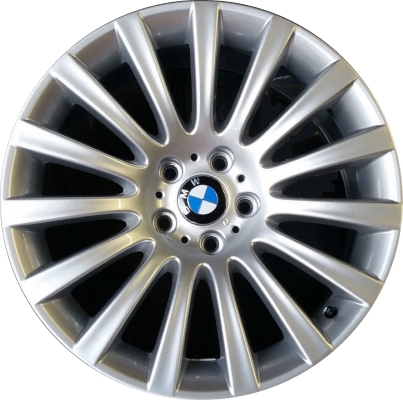 BMW 535i GT 2010-2017, 550i GT 2010-2017, 740i 2011-2015, 750i 2009-2015, 760i 2010-2015, ActiveHybrid 7 2011-2015 powder coat silver 19x8.5 aluminum wheels or rims. Hollander part number, OEM part number 36116775404.