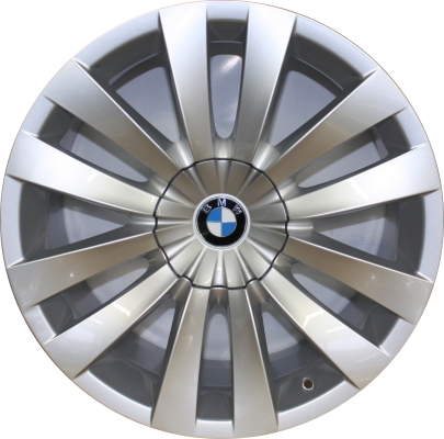 BMW 535i GT 2010-2017, 550i GT 2010-2017, 740i 2011-2015, 750i 2009-2015, 760i 2010-2015, ActiveHybrid 7 2011-2015 powder coat silver 20x8.5 aluminum wheels or rims. Hollander part number, OEM part number 36116777779.