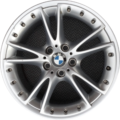 BMW Z4 2009-2016 powder coat silver 18x8 aluminum wheels or rims. Hollander part number ALY71356, OEM part number 36116785252.
